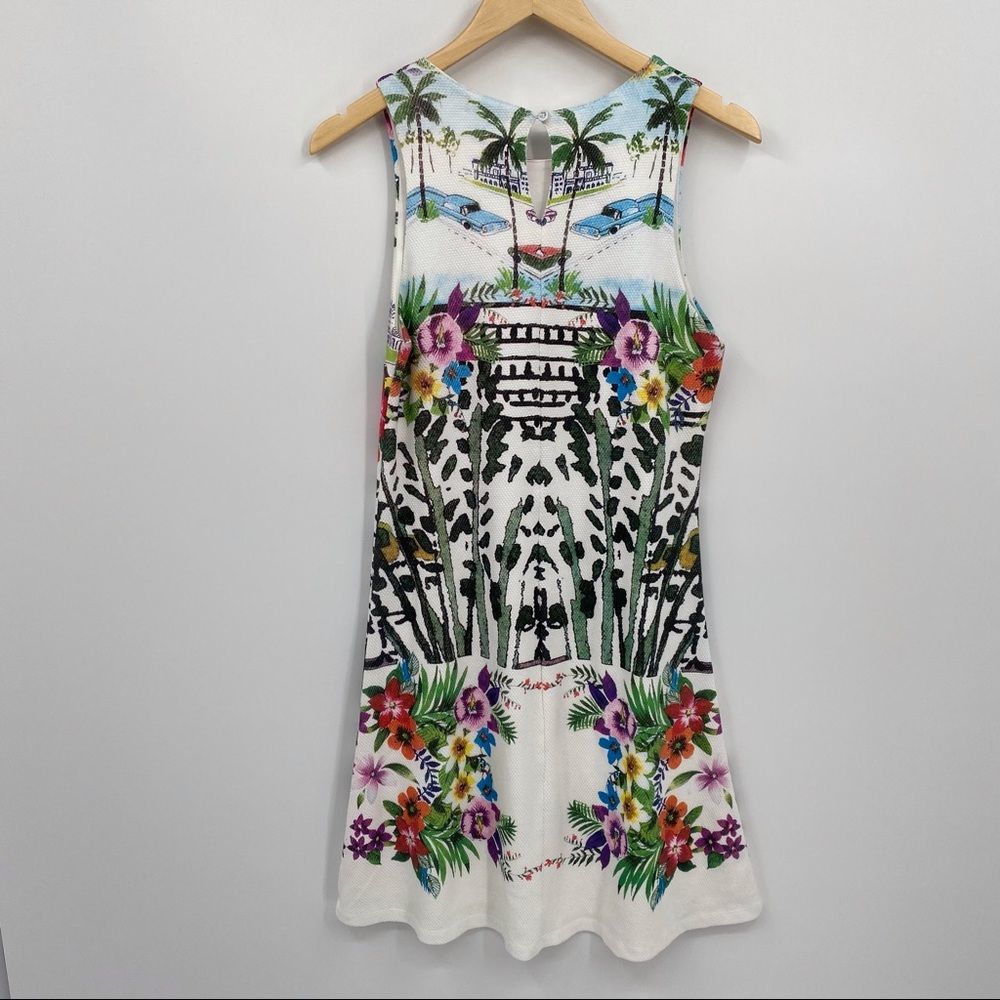 Desigual white Anna Tropical Print Dress M - Picture 6 of 10